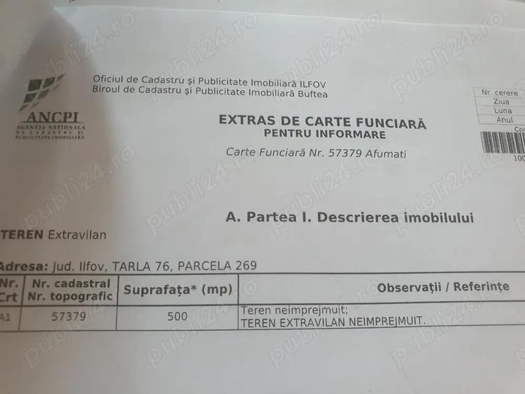 Teren de 500 mp, în Afumați