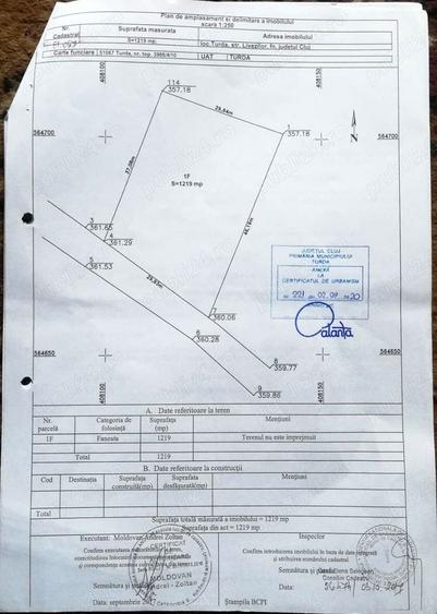 Teren de 1220 mp, în Central
