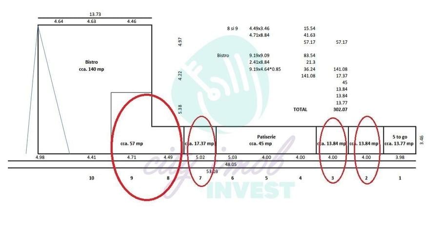Spațiu comercial, de 13.840000152588 mp, în Unirii