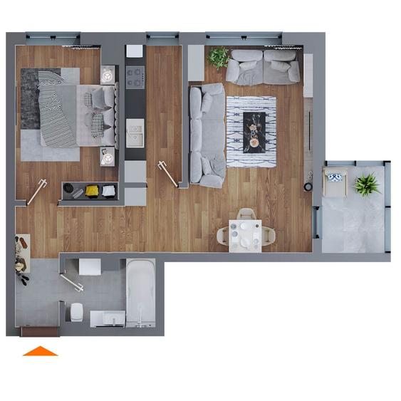 Apartament cu 2 camere decomandat în Dacia