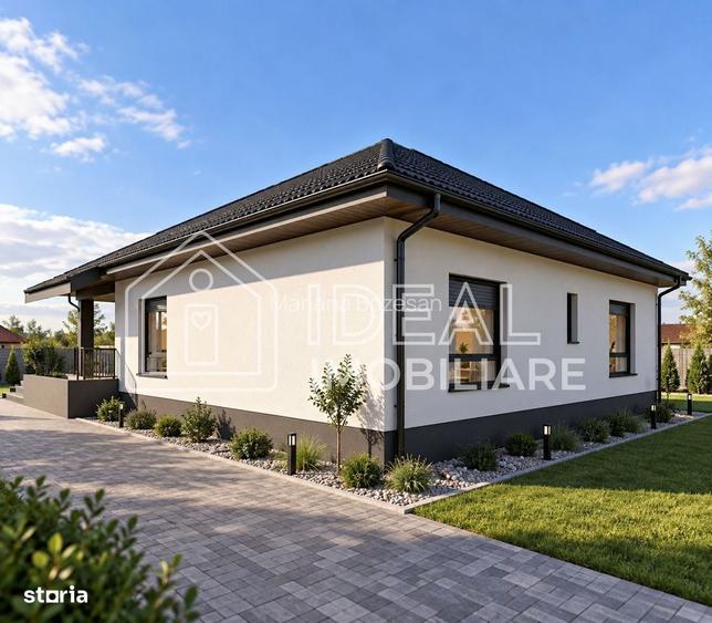 Casa individuala pe un nivel cu pivnita | 111 mp utili | Teren 430 mp