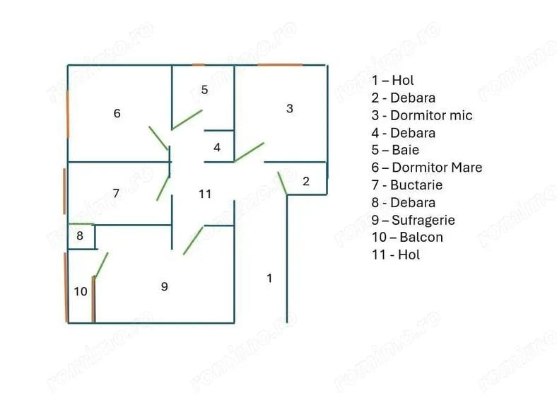 Apartament cu 3 camere decomandat în Piața Centrală