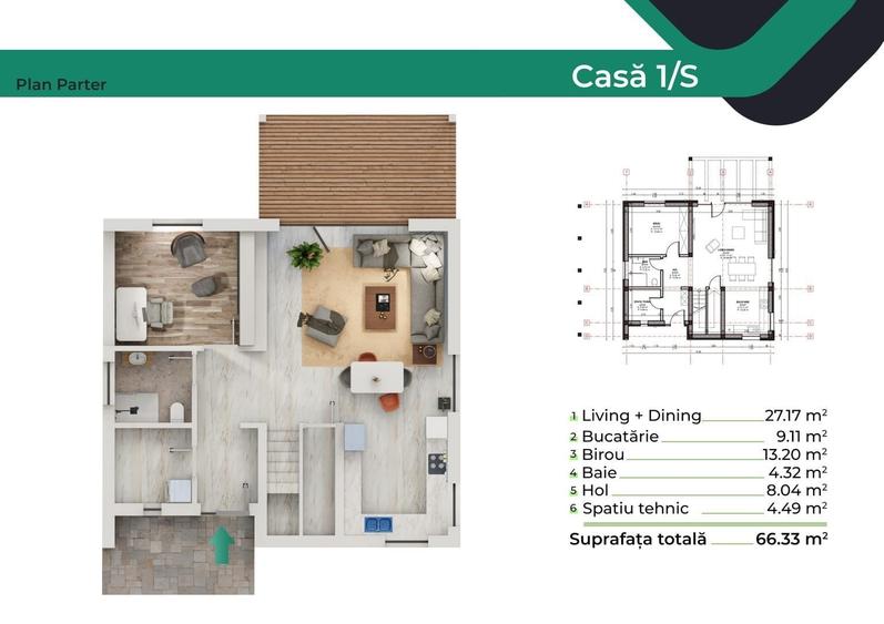 Casă individuală cu 5 camere cu Canalizare în Șura Mică