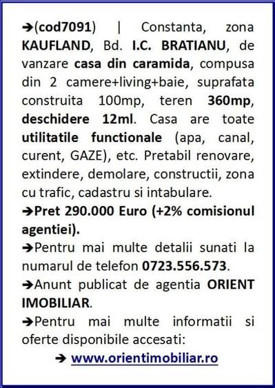 Casă cu 3 camere cu Teren 360 Mp în Brătianu