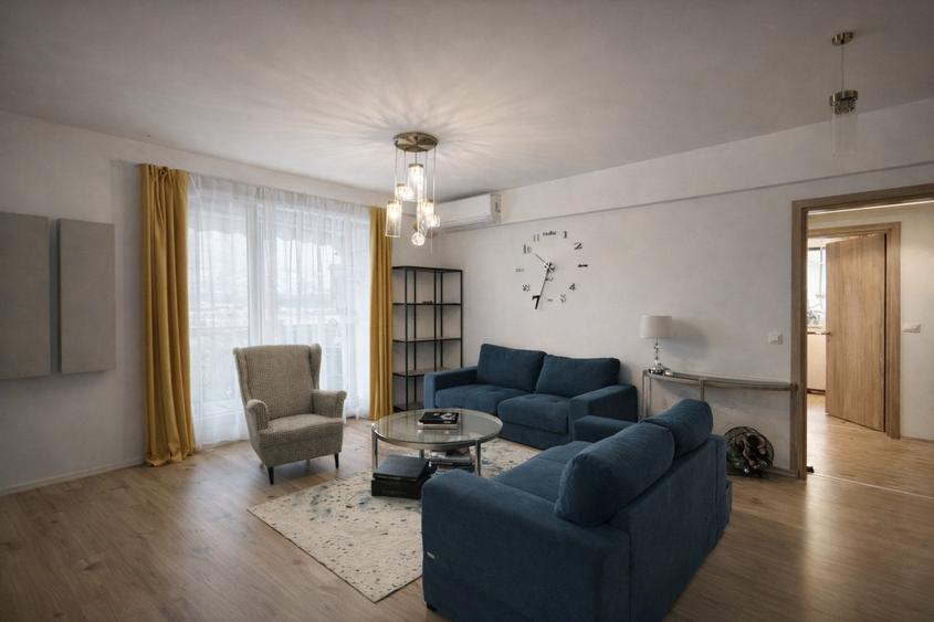 Apartament cu 4 camere semidecomandat, mobilat în Băneasa