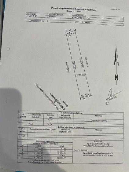 Teren Construcții intravilan de 6750 mp, în Exterior Sud