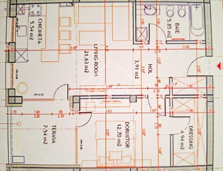 Apartament cu 2 camere decomandat, mobilat în Tractorul