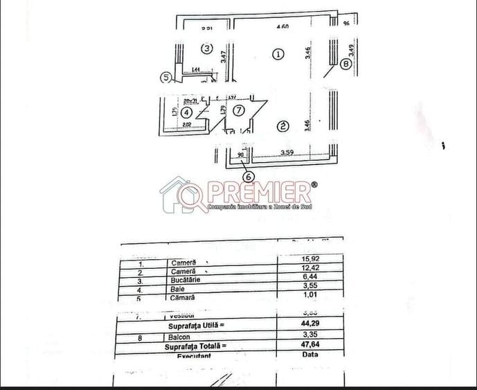 Apartament cu 2 camere decomandat în Giurgiului