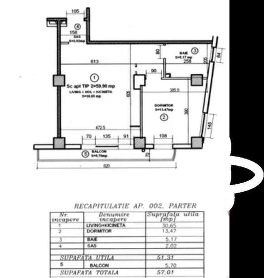 Apartament cu 2 camere în Sisești