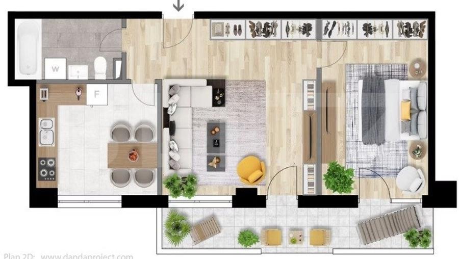 Apartament cu 2 camere decomandat în Între Lacuri