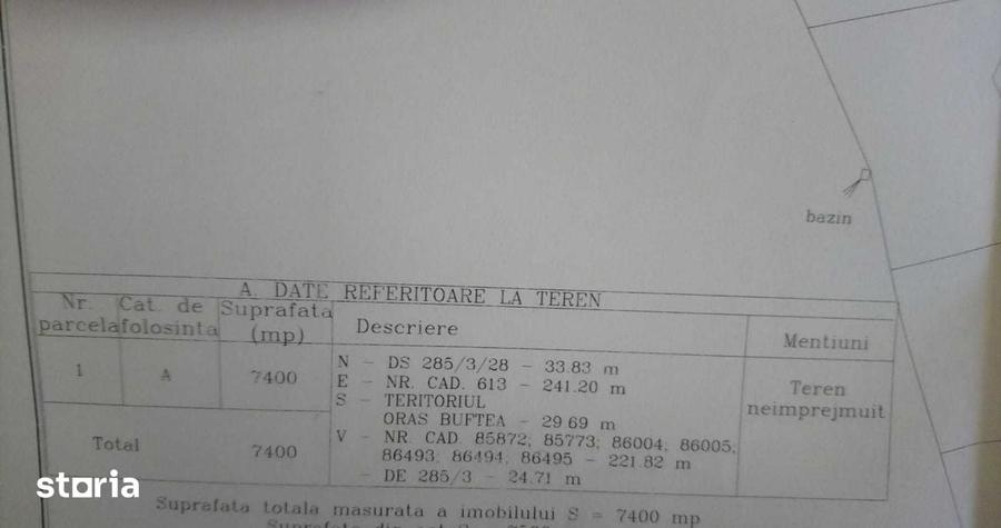 Teren de 7400 mp, în Crevedia