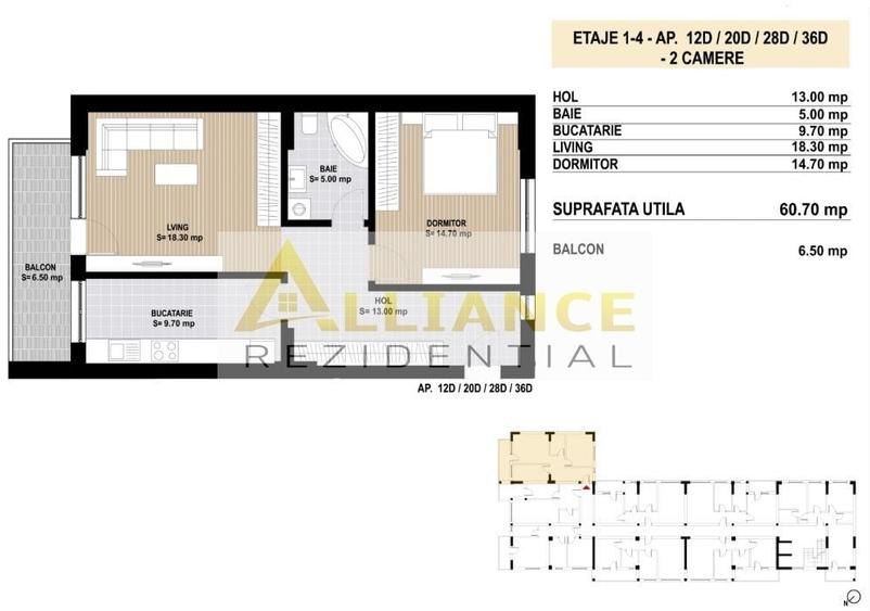 Apartament cu 2 camere decomandat în Metalurgiei