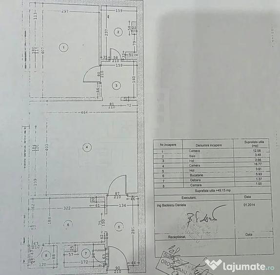 Apartament cu 2 camere semidecomandat în Brazda lui Novac