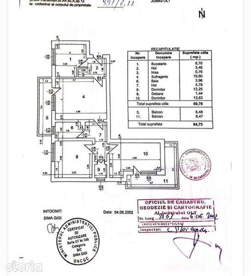 Apartament cu 3 camere semidecomandat în Central