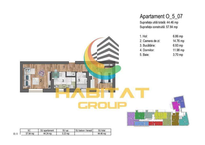 Apartament cu 2 camere în Vitan
