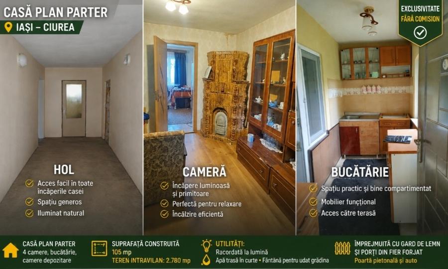 Casă individuală cu 4 camere cu Teren 2780 Mp în Ciurea