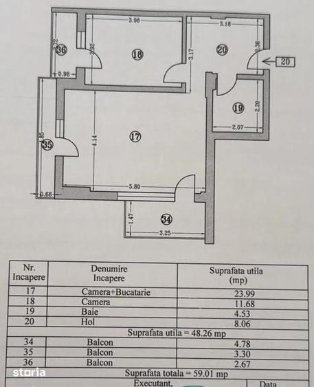 Apartament cu 2 camere decomandat în Central