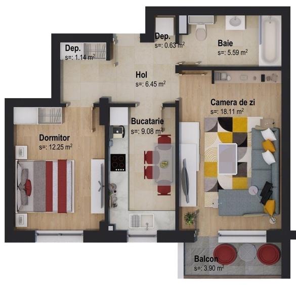 Apartament 2 camere decomandat Victory by Casa Nobel Finalizat - 9