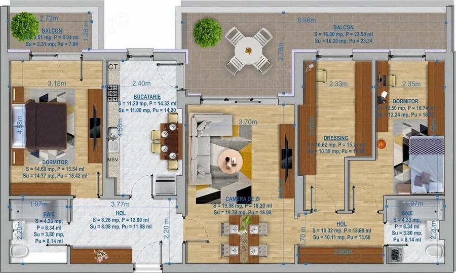 Apartament cu 4 camere decomandat în Theodor Pallady