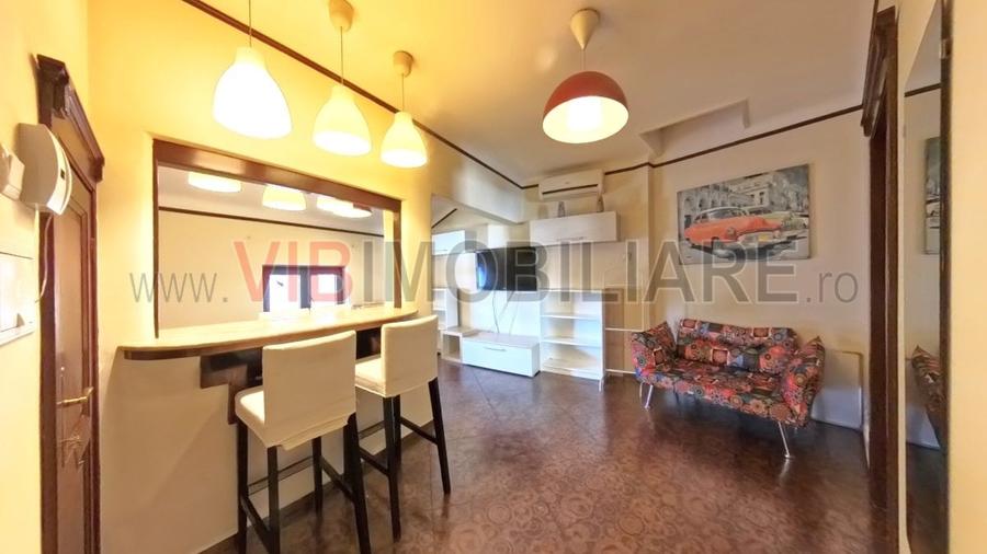 Apartament cu 2 camere semidecomandat, mobilat în Grădina Icoanei