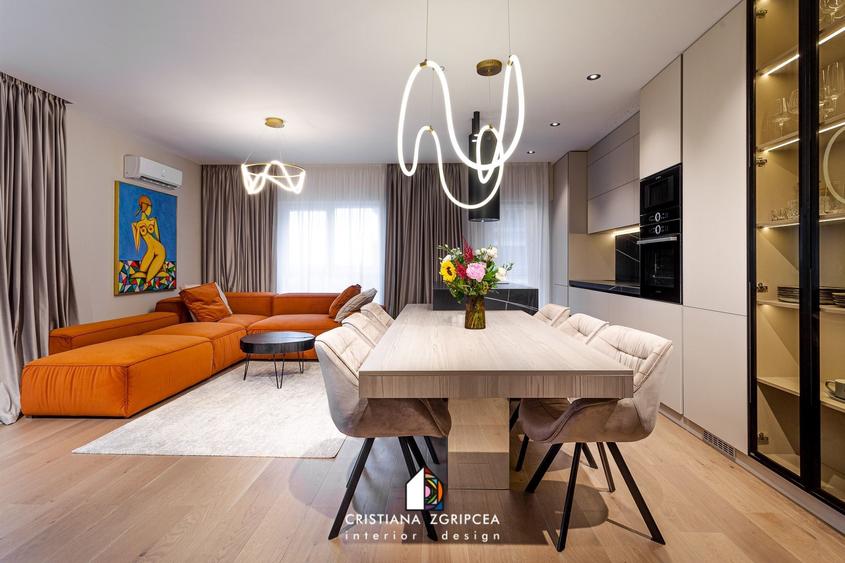 Apartament cu 3 camere decomandat, mobilat în Barbu Văcărescu