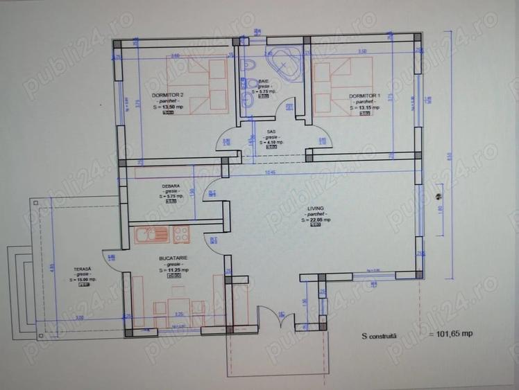 Casă cu 3 camere cu Teren 600 Mp în Dumbrava