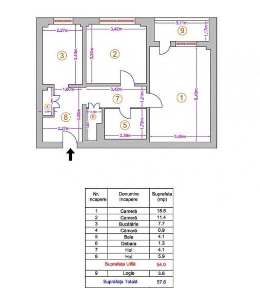 Apartament cu 2 camere decomandat în Lujerului