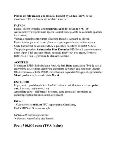 Duplex cu 4 camere cu Canalizare în 1 Decembrie 1918