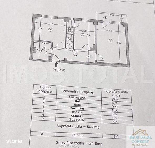 Apartament cu 2 camere decomandat în Central