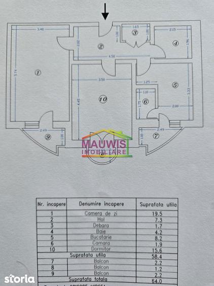 Apartament cu 2 camere semidecomandat în Decebal