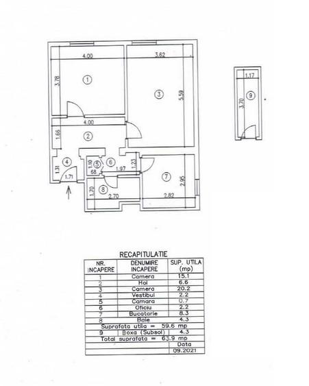 Apartament cu 2 camere decomandat în Basarabia