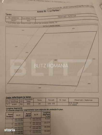 Teren extravilan,850 mp,ideal de cabana,zona Blajeni de Jos