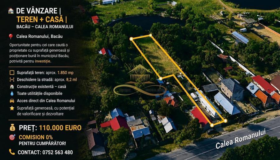 Teren Construcții intravilan de 1850 mp, în Calea Romanului
