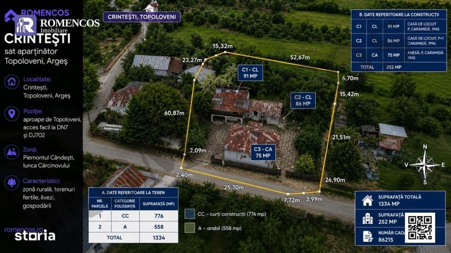 Casă cu 4 camere în Crintești