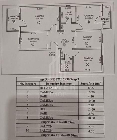 Apartament cu 4 camere decomandat, mobilat în Terezian