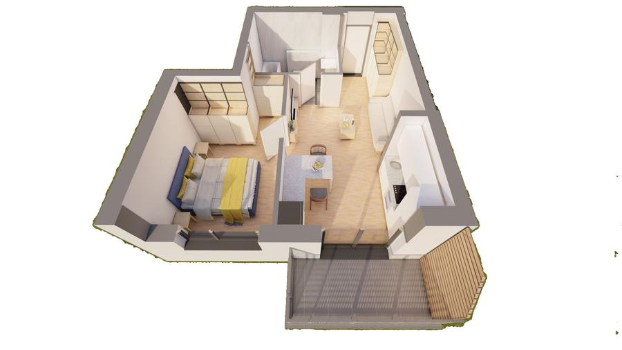 Apartament cu 2 camere decomandat, mobilat în UTA