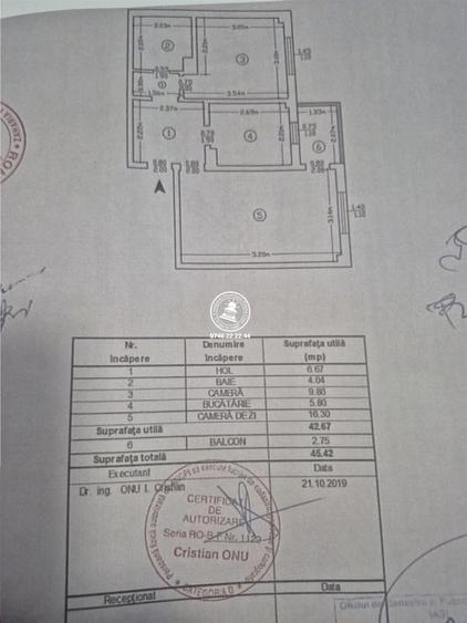 Apartament cu 2 camere decomandat în Galata