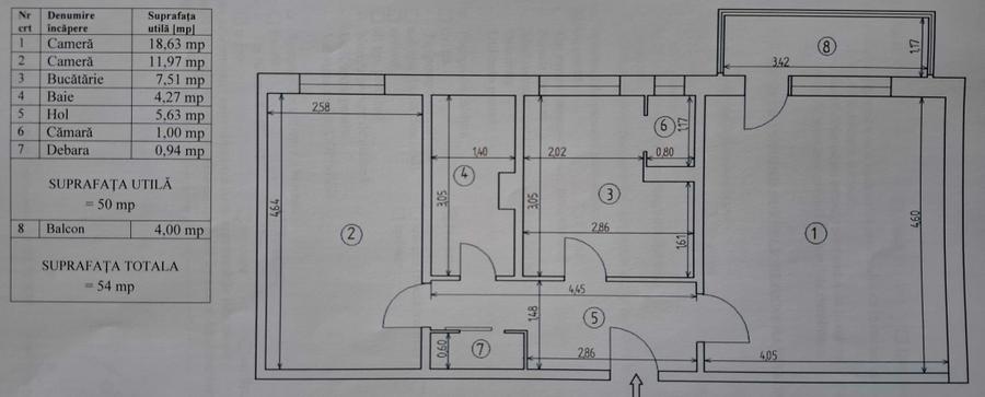 Apartament cu 2 camere decomandat în Noua