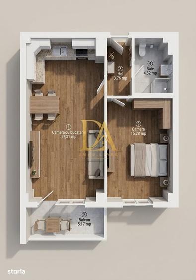 Apartament cu 2 camere decomandat în Dudu