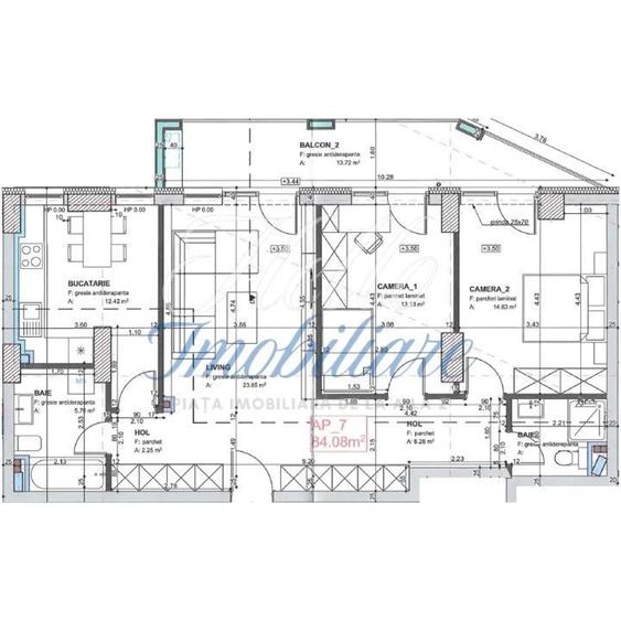 Apartament 3 CAM, SU 84.08 MP, 1 BALCON in zona Marasti - 3
