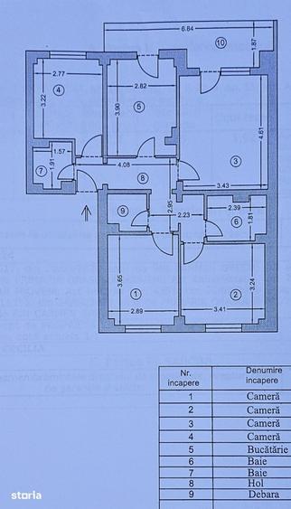 Apartament cu 4 camere decomandat în Central