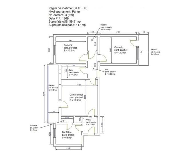 Apartament cu 3 camere semidecomandat în Tudorul Vechi