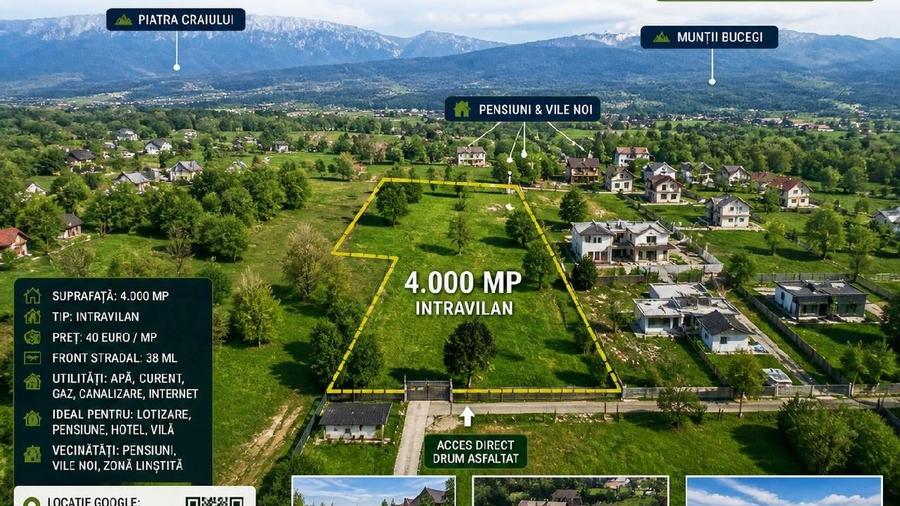 Teren Construcții intravilan de 4000 mp, în Bran