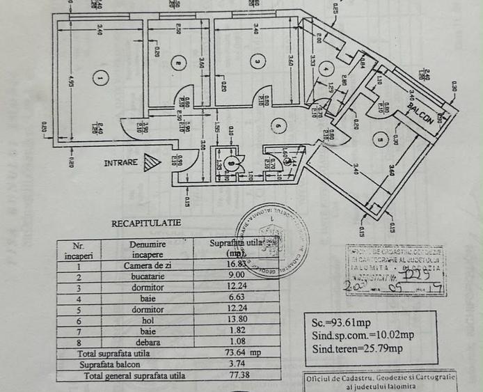 Apartament cu 3 camere decomandat în Fetești-Gară