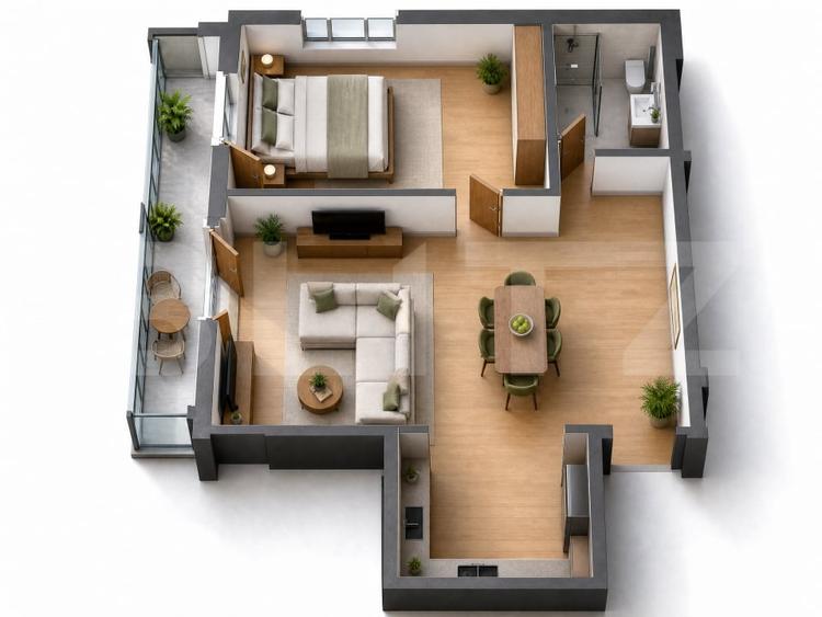 Apartament cu 2 camere semidecomandat în Mărăști