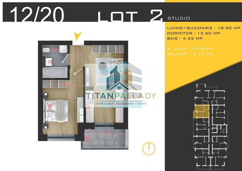 Apartament cu 2 camere în Theodor Pallady
