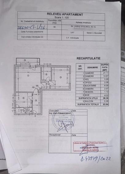 Apartament cu 2 camere semidecomandat în Baicului
