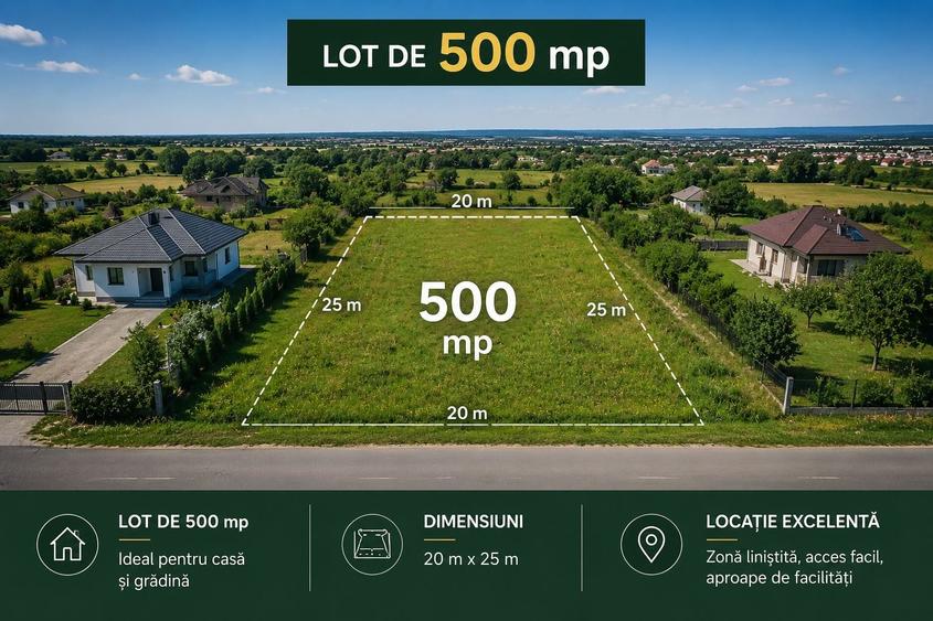 Teren Construcții intravilan de 500 mp, în Ciorogârla