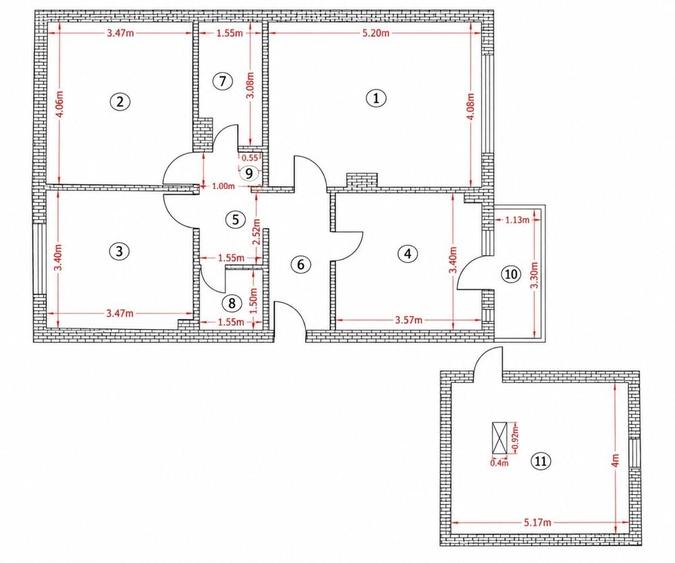 Apartament cu 3 camere decomandat în Periș