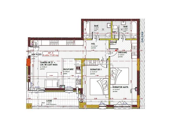 Apartament cu 4 camere în Florești